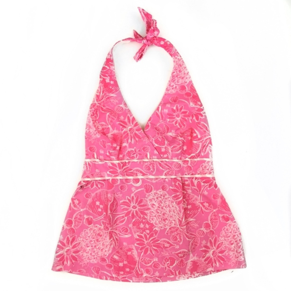 Lilly Pulitzer Pink and White Halter Size 4